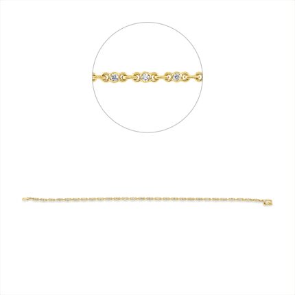 Armband Zarge Gelbgold 18kt 0,50 Diamantschmuck mit 30 Diamanten - 5F461