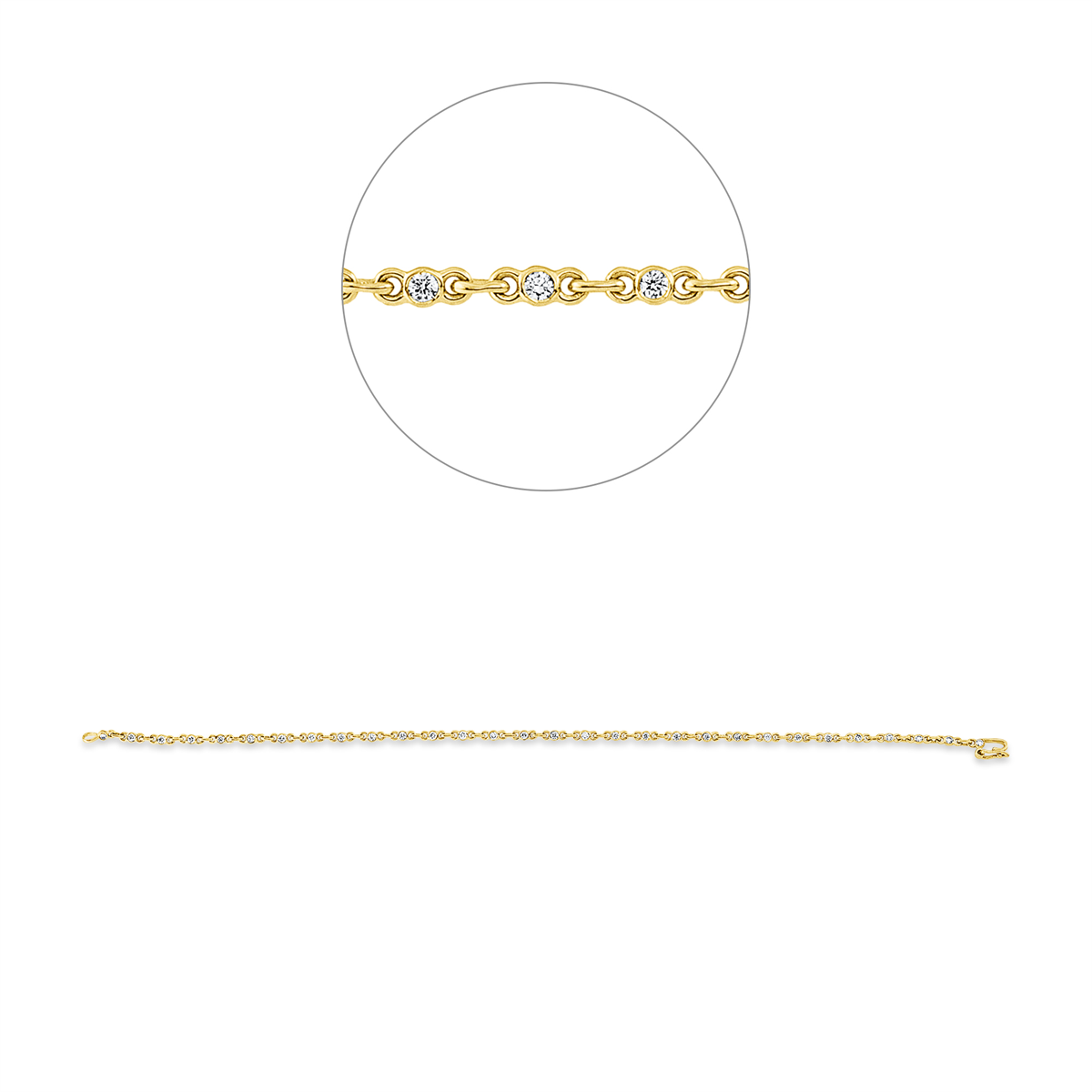 5F461G Armband Zarge Gelbgold 18kt 0,50 Diamantschmuck mit 30 Diamanten - 5F461 – Bild 1