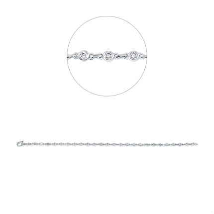 Armband Zarge Weißgold 18kt 1,00 Diamantschmuck mit 27 Diamanten - 5F462