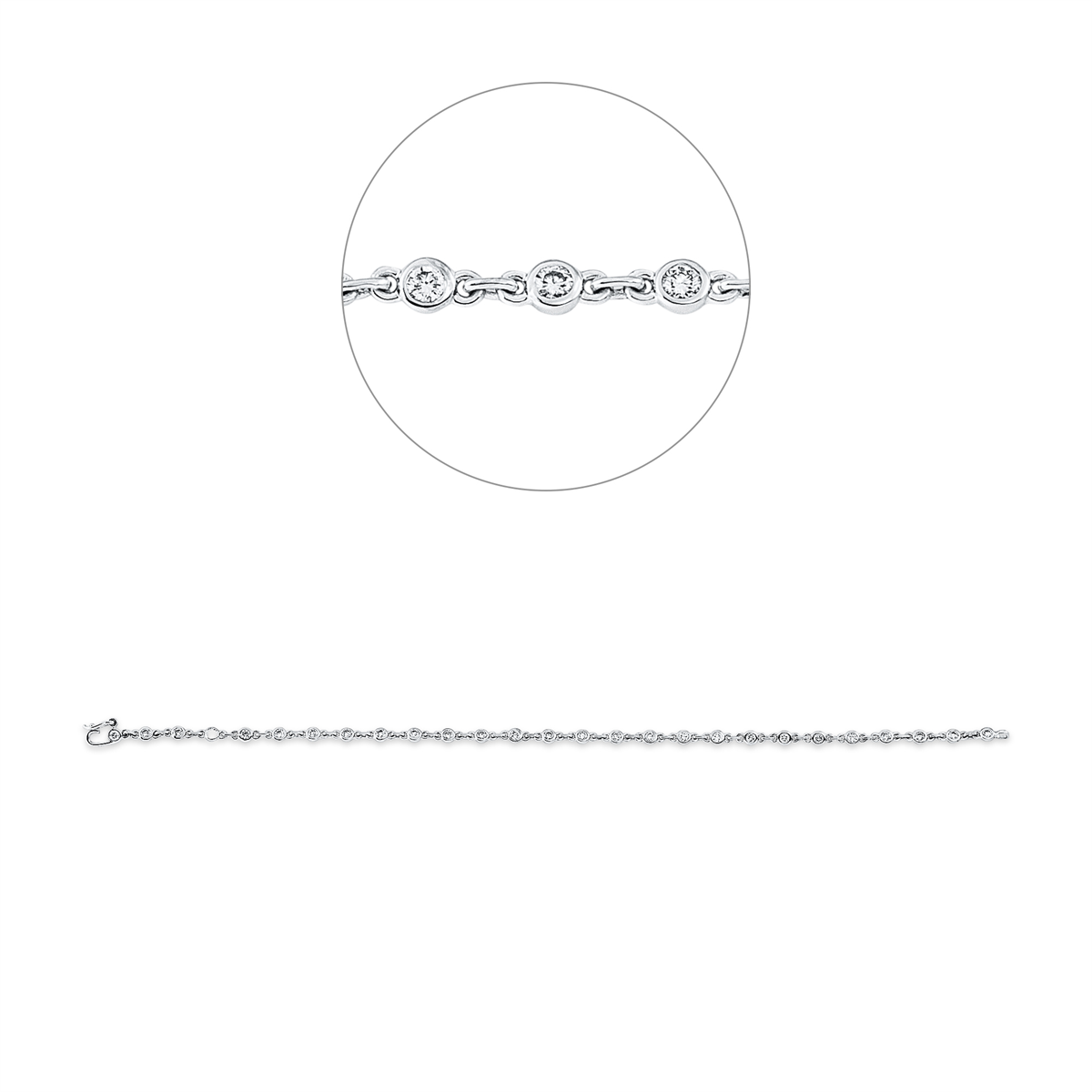 5F462W Armband Zarge Weißgold 18kt 1,00 Diamantschmuck mit 27 Diamanten - 5F462 – Bild 1