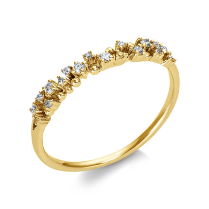 Memoire Gelbgold 18kt 0,13 Diamantringe mit 18 Diamanten - 1BO80