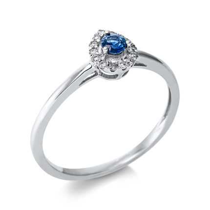 Farbstein Weißgold 18kt 0,08 Diamantringe Farbstein 0,13 ct - 1BX80