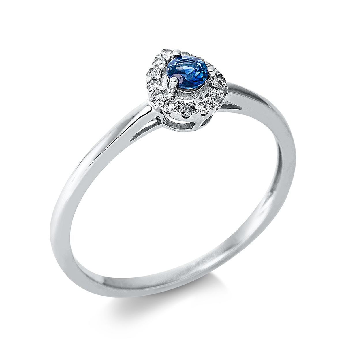 1BX80W Farbstein Weißgold 18kt 0,08 Diamantringe Farbstein 0,13 ct - 1BX80 – Bild 1