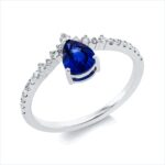 Farbstein 3er-Krappe Weißgold 18kt 0,20 Diamantringe Farbstein 0,73 ct - 1BZ53