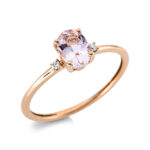 Farbstein 4er-Krappe Rosegold 18kt 0,03 Diamantringe Farbstein 0,65 ct - 1DB80