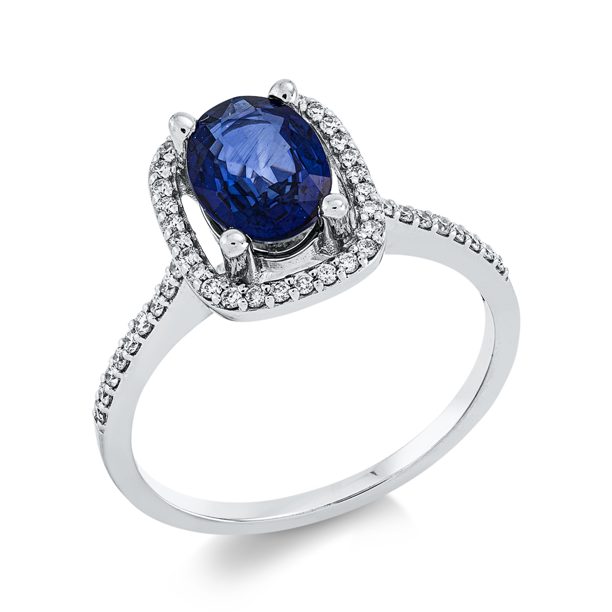 1GS30W Farbstein 4er-Krappe Weißgold 18kt 0,20 Diamantringe Farbstein 1,24 ct - 1GS30 – Bild 1