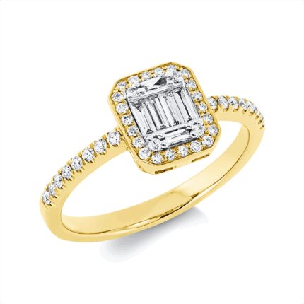 Baguette Gelbgold 18kt 0,34 Diamantringe mit 48 Diamanten - 1HC17
