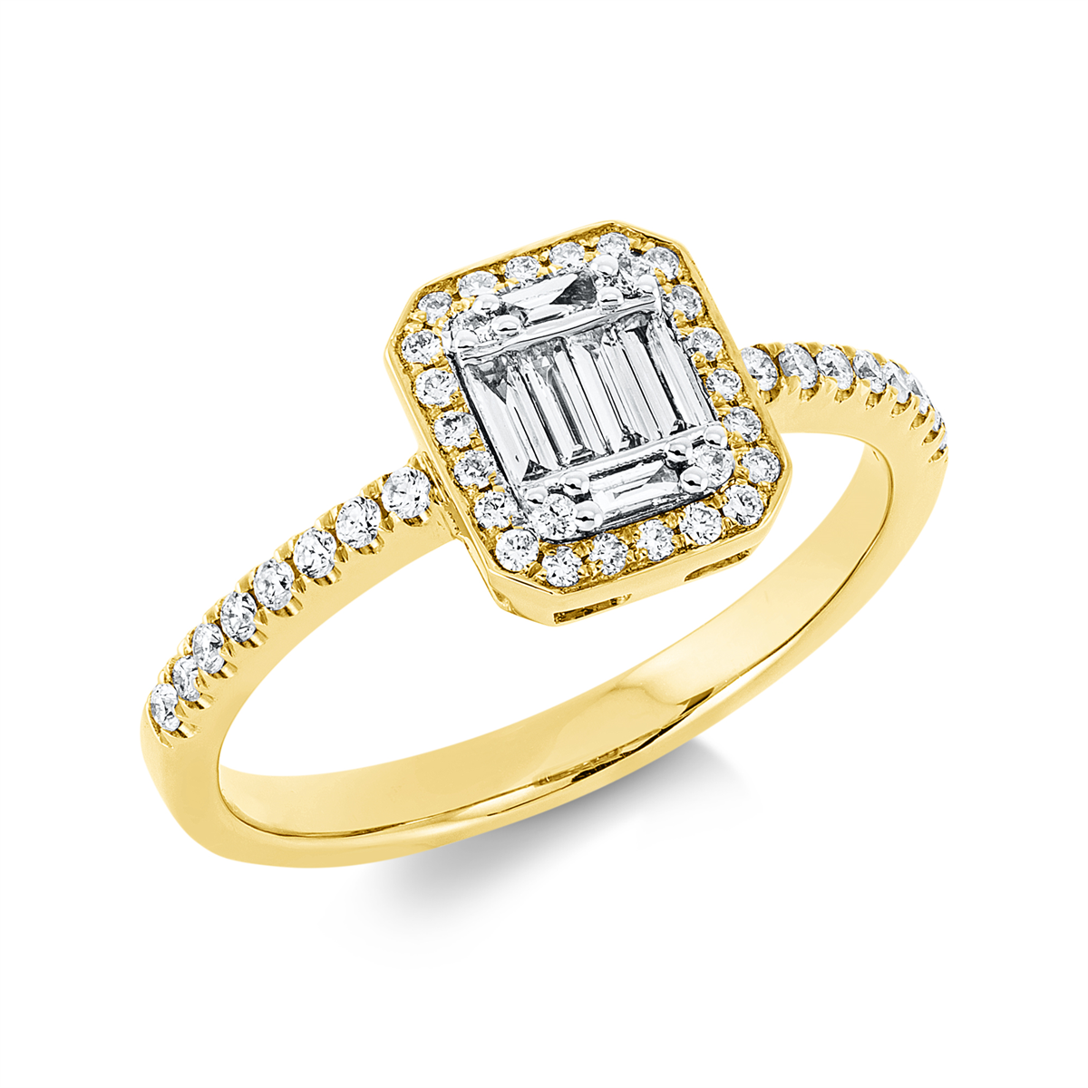 1HC17G Baguette Gelbgold 18kt 0,34 Diamantringe mit 48 Diamanten - 1HC17 – Bild 1