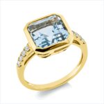 Farbstein Zarge Gelbgold 18kt 0,19 Diamantringe Farbstein 4,9 ct - 1HH06