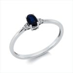 Farbstein 4er-Krappe Weißgold 18kt 0,02 Diamantringe Farbstein 0,43 ct - 1HJ25