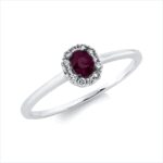 Farbstein Weißgold 18kt 0,08 Diamantringe Farbstein 0,26 ct - 1HJ60