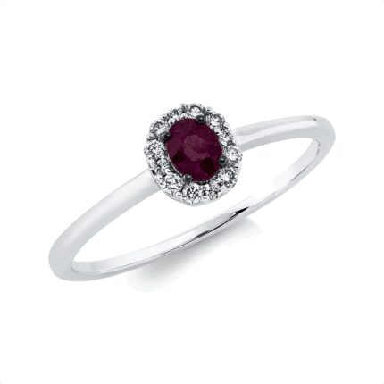 Farbstein Weißgold 18kt 0,08 Diamantringe Farbstein 0,26 ct - 1HJ60