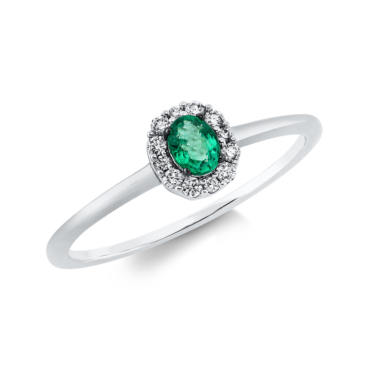 1HJ62W Farbstein Weißgold 18kt 0,08 Diamantringe Farbstein 0,18 ct - 1HJ62 – Bild 1