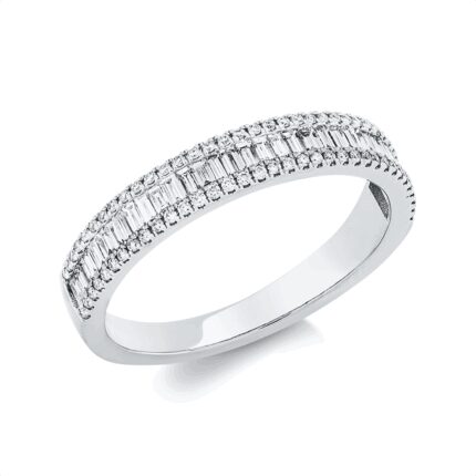 Baguette Weißgold 18kt 0,50 Diamantringe mit 105 Diamanten - 1HK11