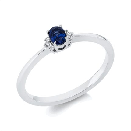 Farbstein Weißgold 18kt 0,03 Diamantringe Farbstein 0,27 ct - 1HL54