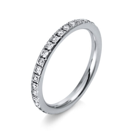 Memoire Weißgold 18kt 0,60 Diamantringe mit 33 Diamanten - 1P946