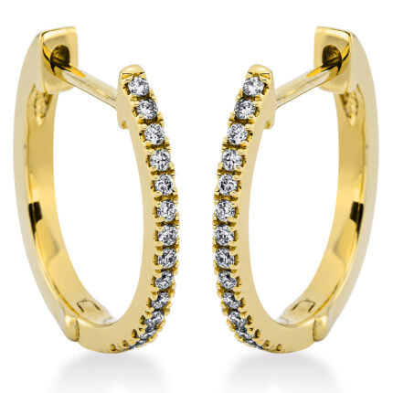 Creolen Gelbgold 18kt 0,14 Diamantschmuck mit 28 Diamanten - 2I544