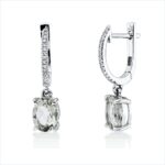 Ohrschmuck 4er-Krappe Weißgold 18kt 0,09 Diamantschmuck Farbstein 2,39 ct - 2P493