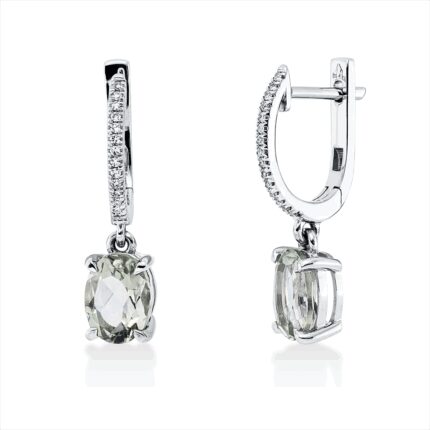 Ohrschmuck 4er-Krappe Weißgold 18kt 0,09 Diamantschmuck Farbstein 2,39 ct - 2P493