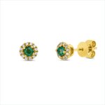 Ohrstecker Gelbgold 18kt 0,12 Diamantschmuck Farbstein 0,21 ct - 2T599