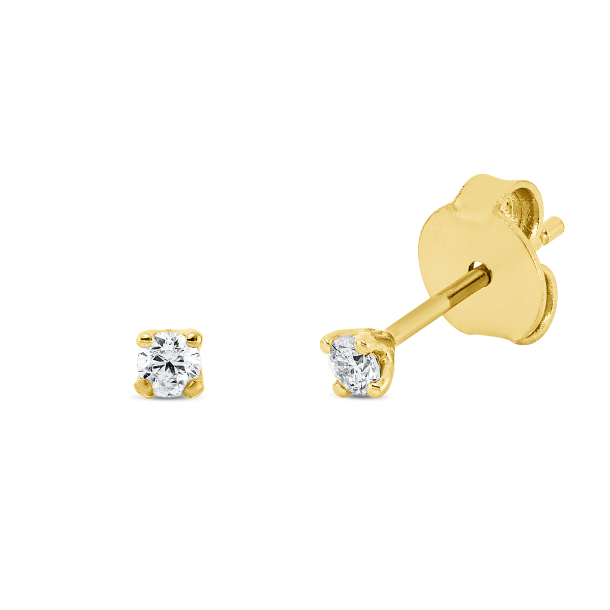2U258G Ohrstecker 4er-Krappe Gelbgold 18kt 0,11 Diamantschmuck mit 2 Diamanten - 2U258 – Bild 1