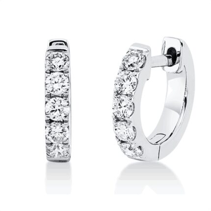 Creolen Weißgold 18kt 0,40 Diamantschmuck mit 10 Diamanten - 2U689