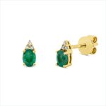 Ohrstecker 4er-Krappe Gelbgold 18kt 0,02 Diamantschmuck Farbstein 0,39 ct - 2U792