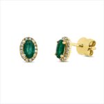 Ohrstecker 4er-Krappe Gelbgold 18kt 0,10 Diamantschmuck Farbstein 0,43 ct - 2U817