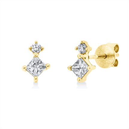 Ohrstecker Gelbgold 18kt 0,42 Diamantschmuck mit 4 Diamanten - 2U851