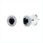 Ohrstecker Weißgold 18kt 0,17 Diamantschmuck Farbstein 0,36 ct - 2U853