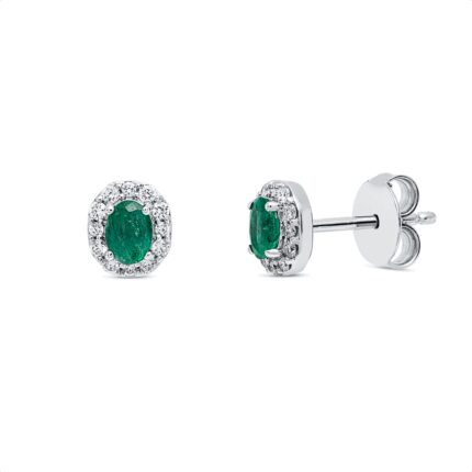 Ohrstecker Weißgold 18kt 0,17 Diamantschmuck Farbstein 0,37 ct - 2U854