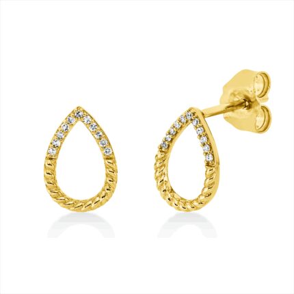 Ohrstecker Gelbgold 18kt 0,04 Diamantschmuck mit 22 Diamanten - 2U917