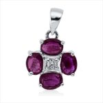 Anhänger Weißgold 18kt 0,05 Diamantschmuck Farbstein 1,3 ct - 3H982