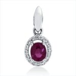 Anhänger Weißgold 18kt 0,04 Diamantschmuck Farbstein 0,38 ct - 3H987