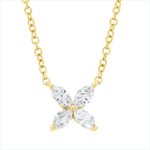 Collier Gelbgold 18kt 0,49 Diamantschmuck mit 4 Diamanten - 4M573