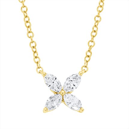 Collier Gelbgold 18kt 0,49 Diamantschmuck mit 4 Diamanten - 4M573
