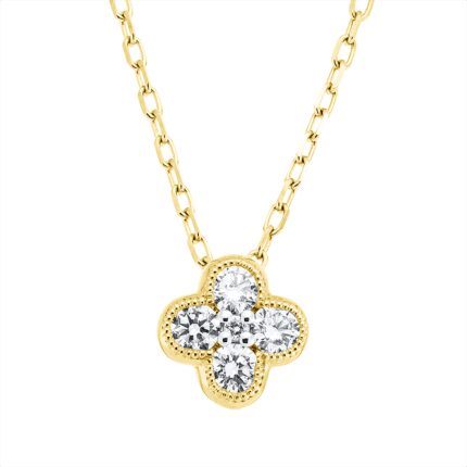Collier Gelbgold 18kt 0,24 Diamantschmuck mit 5 Diamanten - 4N489
