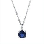 Collier Weißgold 18kt 0,02 Diamantschmuck Farbstein 0,52 ct - 4N737