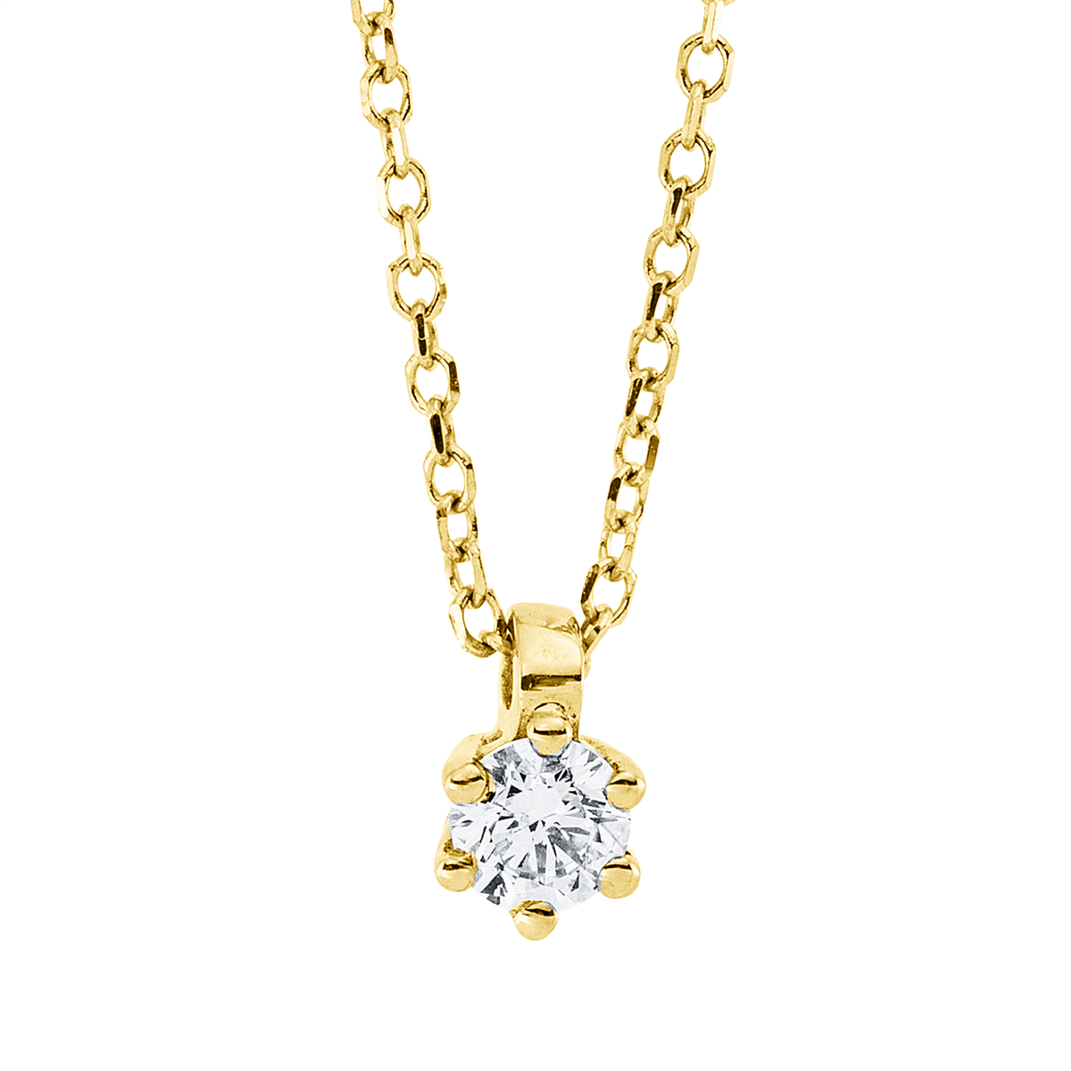 4N893G Collier 6er-Krappe Gelbgold 18kt 0,09 Diamantschmuck mit 1 Diamanten - 4N893 – Bild 1