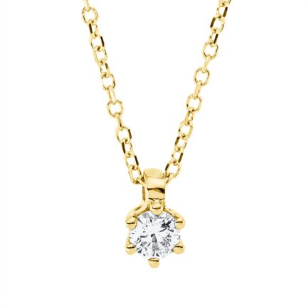 Collier 6er-Krappe Gelbgold 18kt 0,14 Diamantschmuck mit 1 Diamanten - 4N894
