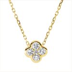 Collier Gelbgold 18kt 0,18 Diamantschmuck mit 5 Diamanten - 4O058
