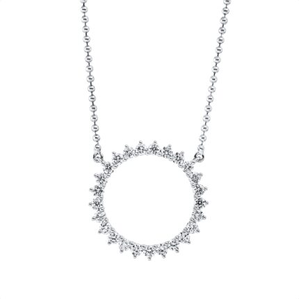 Collier Weißgold 18kt 0,43 Diamantschmuck mit 25 Diamanten - 4O151