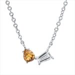 Collier Weißgold / Gelbgold 18kt 0,34 Diamantschmuck mit 2 Diamanten - 4O170