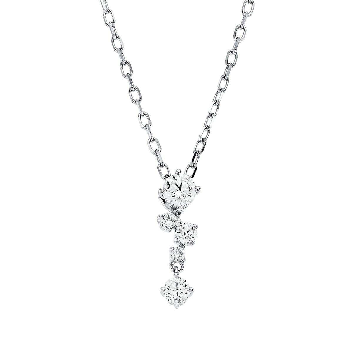 4O203W Collier Weißgold 18kt 0,23 Diamantschmuck mit 5 Diamanten - 4O203 – Bild 1