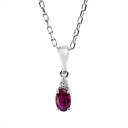 Collier 4er-Krappe Weißgold 18kt 0,01 Diamantschmuck Farbstein 0,27 ct - 4O220