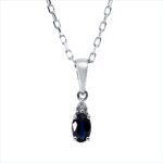 Collier 4er-Krappe Weißgold 18kt 0,01 Diamantschmuck Farbstein 0,3 ct - 4O221