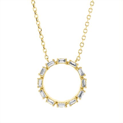 Collier Gelbgold 18kt 0,11 Diamantschmuck mit 12 Diamanten - 4O276