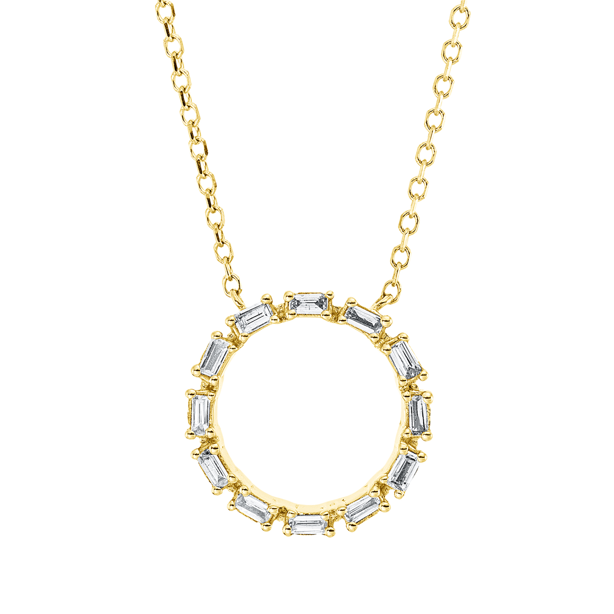 4O276G Collier Gelbgold 18kt 0,11 Diamantschmuck mit 12 Diamanten - 4O276 – Bild 1