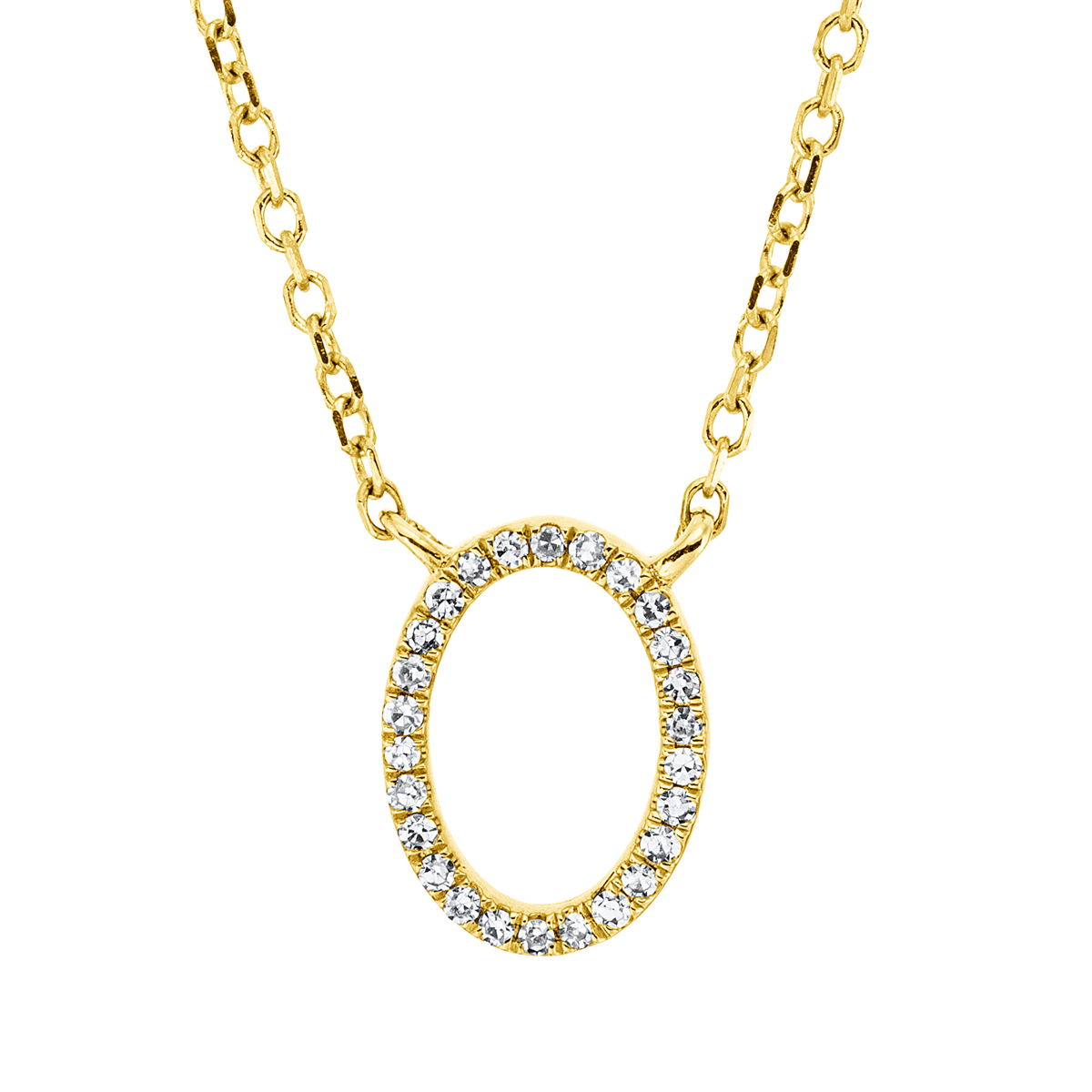 4O278G Collier Gelbgold 18kt 0,05 Diamantschmuck mit 26 Diamanten - 4O278 – Bild 1