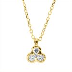 Collier Zarge Gelbgold 18kt 0,10 Diamantschmuck mit 4 Diamanten - 4O279